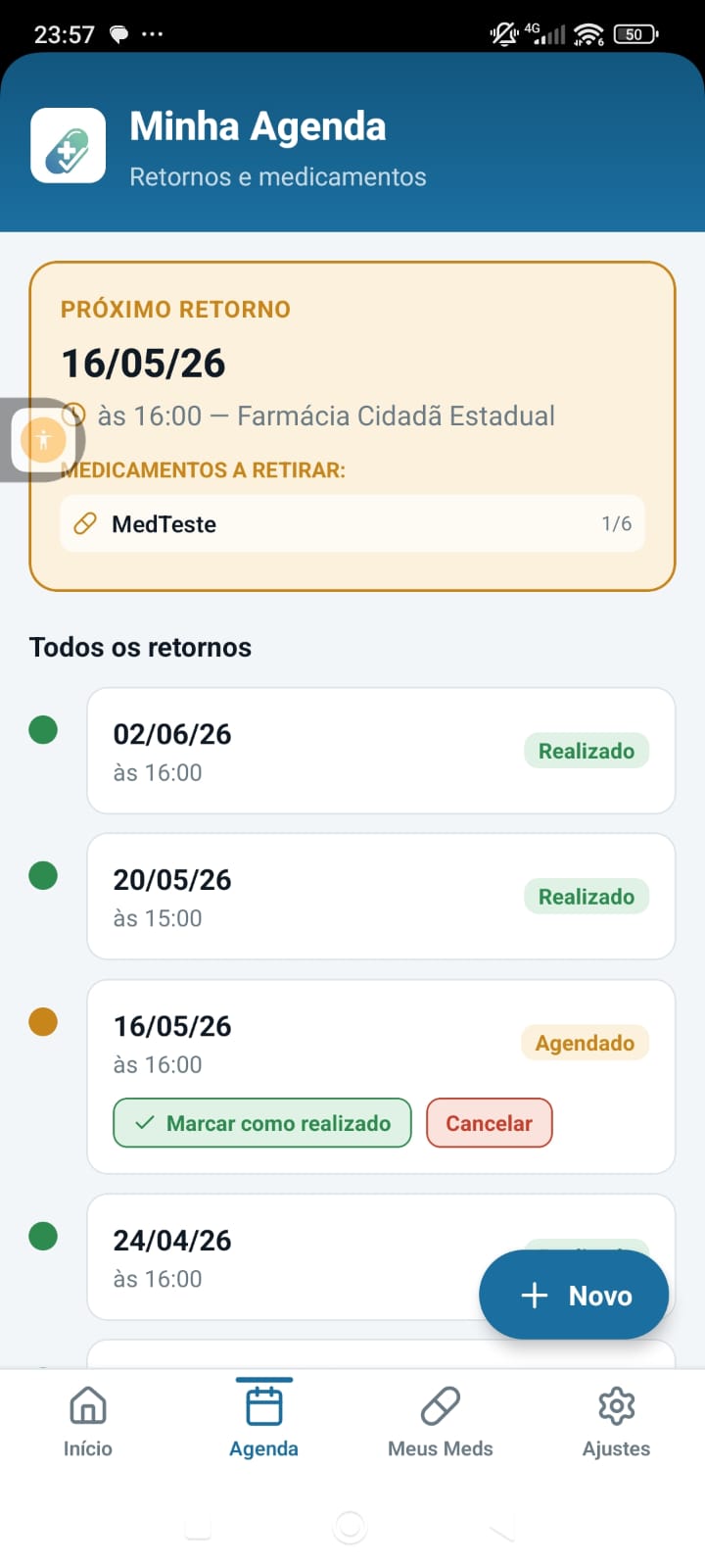 Calendário de prazos de retirada